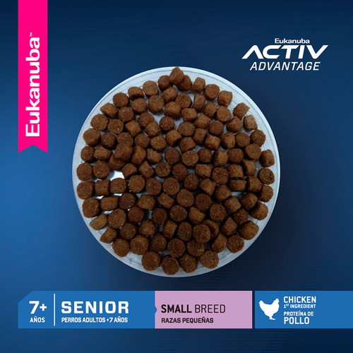 Alimento Eukanuba Super Premium para perro senior de raza pequeña sabor mix en bolsa de 3 kg