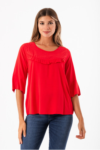 Blusa Broderie Manga 3/4 Susy