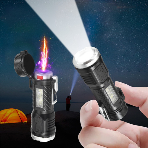 Linterna Multifuncional Y, Encendedor Recargable Led 6004