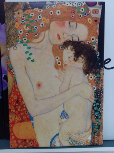 Vinilo Decorativo 60x90cm Klimnt Mother And Baby Arte
