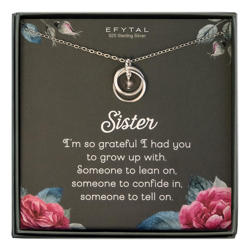 Efytal Sister Gifts From Sister, Collar De Anillos De Plata