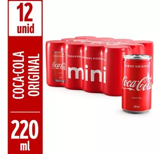 Pack 12 Refrigerante Coca-cola Mini Original Lata 220ml