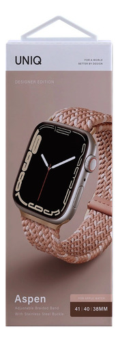 Correa Trenzada Para Apple Watch 42/41/40/38mm Aspen De Uniq Ancho De La Correa 3 Cm Color Rosa Cítrico
