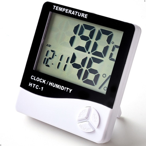 Termohigrometro Digital Higrometro Reloj Temperatura Htc-1