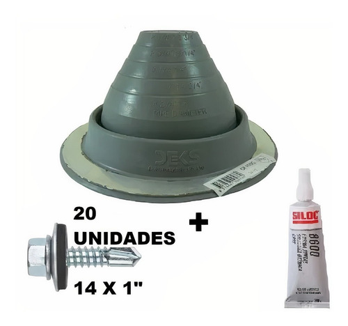 Imagen 2 de 5 de Pasatecho Dektite Original Chapa Epdm # 3 X Kit