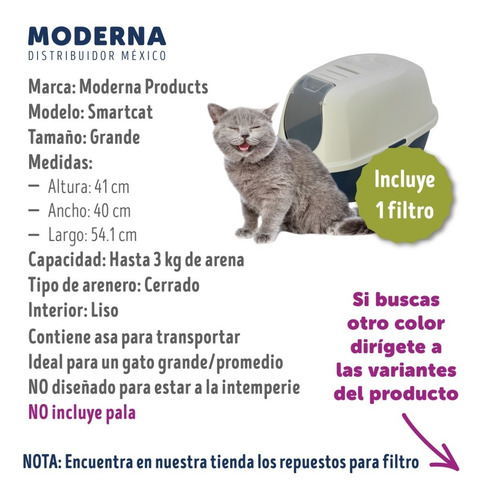 Arenero Para Gato Cerrado Con Filtro - Anti Olores Economico