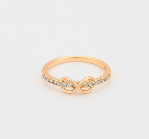Imagen 6 de 6 de Oferta! Anillo Infinito Circones Aniversario Oro18kt 1701e