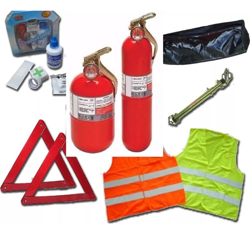 Kit Reglamentario Seguridad Emergencia 6 Elementos Matafuego