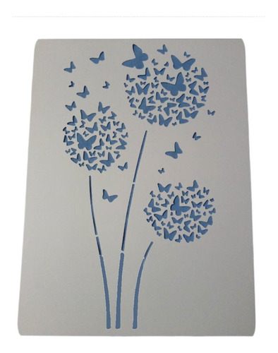 Stencil Plantilla Diente De León Y Mariposas Deco Artesanías