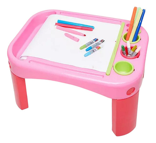 Mesa Pizarra Para Niños - Con 24 Lápiz De Color Y Papel