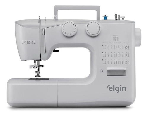 Máquina de costura reta Elgin Única JX-4040 portátil branca 110V