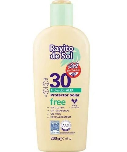 Rayito De Sol Protector Sin Tacc Cruelty Free Fps 30 200gr