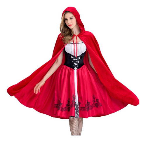 Disfraz De Caperucita De Halloween Para Mujer, Fiesta Little