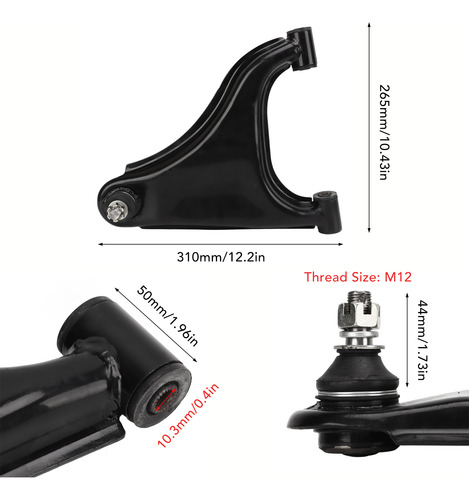Brazo Oscilante Con Suspensión Delantera Go Kart, 1 Par, 310