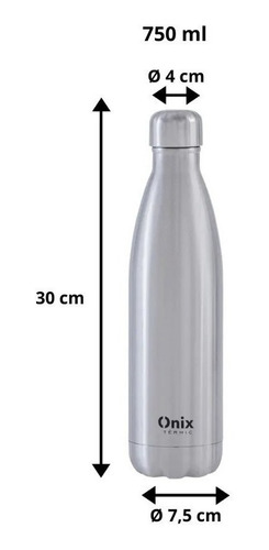Imagem 2 de 3 de Garrafa Térmica Inox Parede Dupla - Onix Termic 750ml