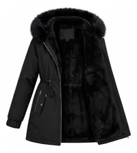 Parka Con Capucha Y Forro Polar Para Mujer