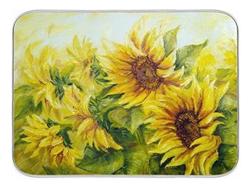 Zzwwr Beautiful Sunny Sunflowers Pintura Al Óleo Alfombrill