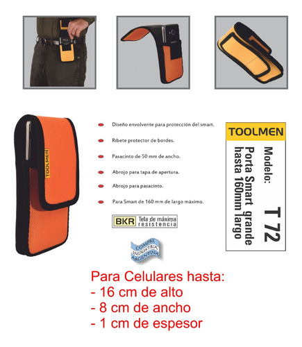 Imagen 2 de 10 de Funda Celular Samsung Y Otros Porta Smartphone Toolmen T72