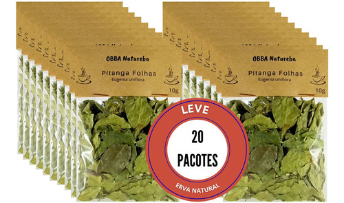 Kit 20 Pacotes Legítimo Chá Pitanga Folhas | Erva 100% Pura