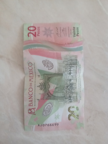 Billete De $20 Pesos Serie Aj 0766699