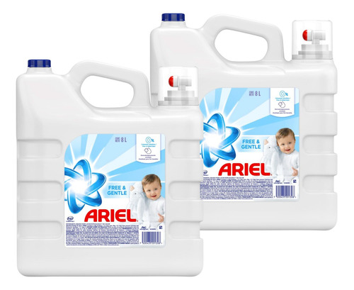 2 Pack Ariel Detergente Ropa Liquido 8 Lt