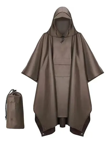 Poncho De Lluvia Portátil Multifuncional Con Capucha Para Ad
