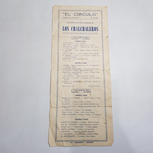 Imagen 1 de 5 de Antiguo Programa Los Chalchaleros Autografiado Mag 59927