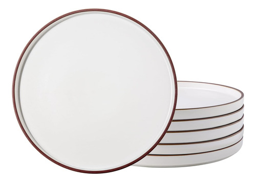 Set Platos 20.32 Cm 6 Pcs Cerámica Redonda Ensalada