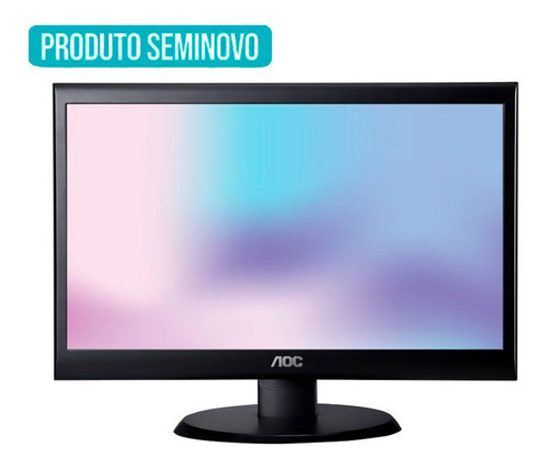 Monitor Aoc 19.5 E2050swn HD con pantalla ancha LED bivolt, color negro, 110 V/220 V
