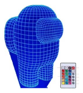Lámpara Led 3d Among Us Video Juego Ubs Touch 7 Colores