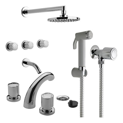 Fv Kit Ducha Lavatorio Bidet Pared Duchador Manual Allegro