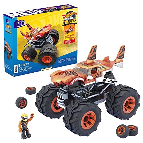 Mega Hot Wheels Monster Trucks Building Toy Playset, Tiger S