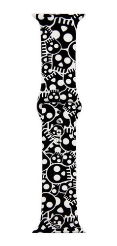 Imagen 1 de 2 de Correa Malla Para App Watch Skulls Silicona 38/40 Mm