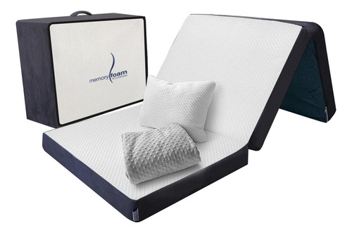 Pack Colchón Individual Plegable + Cobija + Almohada Blanco