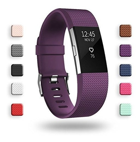 Malla Large Para Fitbit Charge 2 Ciruela -76z7hqtz