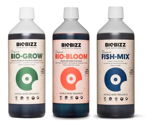 Biobizz Grow Bloom Fishmix Fertilizantes Combo 250 Ml - Up