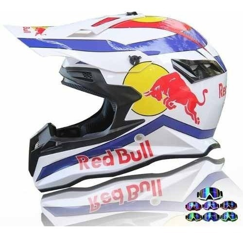 Capacete Redbull Motocross Dh, Fr, Moto Trilha + Oculos 12 X