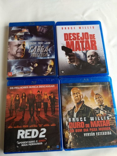 Blu-ray Carga Preciosa + Desejo Matar + Red 2 + Duro Matar U
