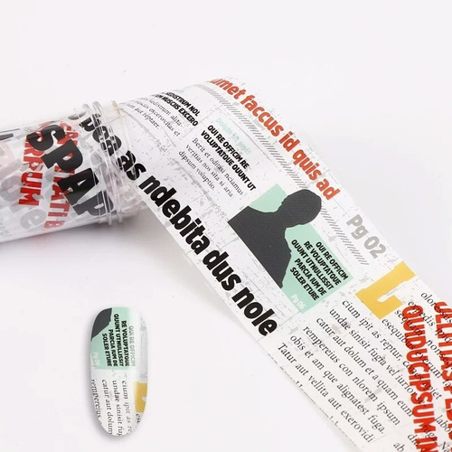 Uñas Periódico Foil 9 Metros