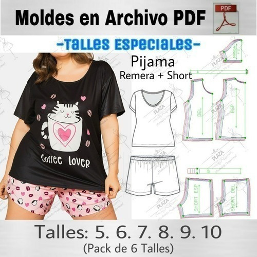 Moldes En Pdf Imprimibles De Ropa Pijama Talles Especiales