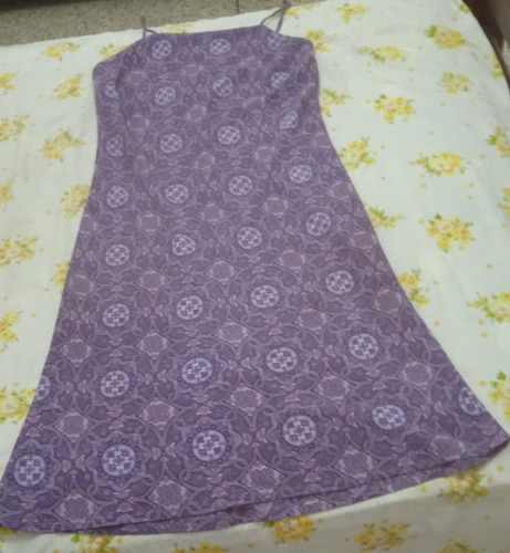 Vestido Con Tiras Violeta