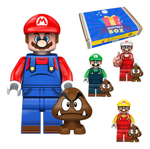 4 Bonecos Coleção Desenho Mario Vs Mario Smash Luigi E Mario