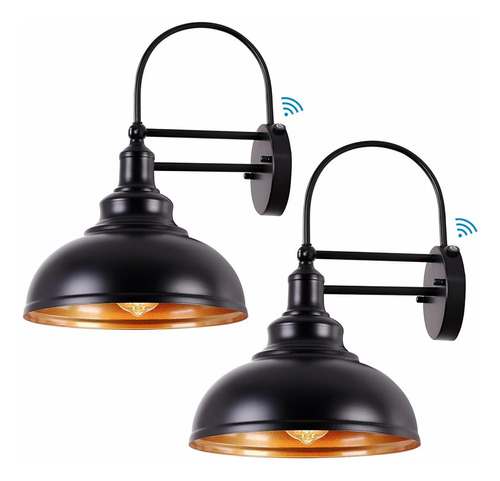 Dakaful 2-pack Dusk To Dawn Outdoor Wall Lights, Black Class