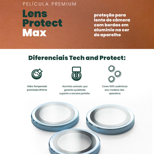 Pelicula Hprime Lente Aro Prata P/ iPhone 16 Pro /16 Pro Max