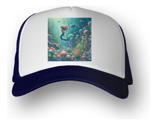 Gorra  Sirena Fantasia Fondo Mar Pez Corales M1