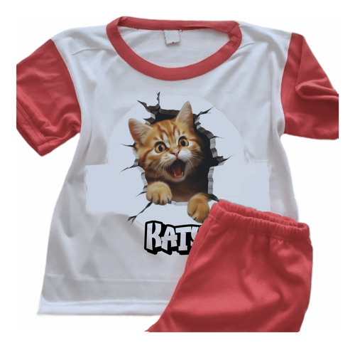 Pijamas Gatos Infantiles Con Nombres Personalizados - 6301