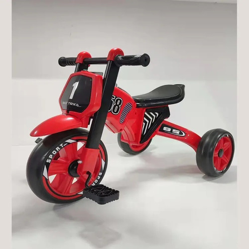 Triciclo Apache Moto Cross Con Luces Y Música Rojo En Caja Rojo