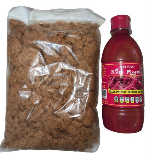 Carne Machaca De Res Estilo Natural Y Salsa Picante