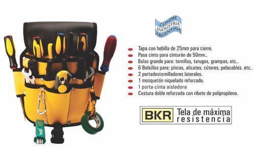 Imagen 2 de 7 de Cinturon Porta Herramientas Toolmen T920 Con Tapa + T35