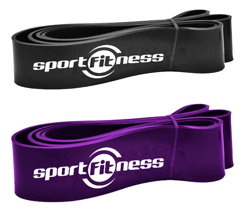 Bandas Poder Elasticas Set Morada Negra Sportfitness Tensión